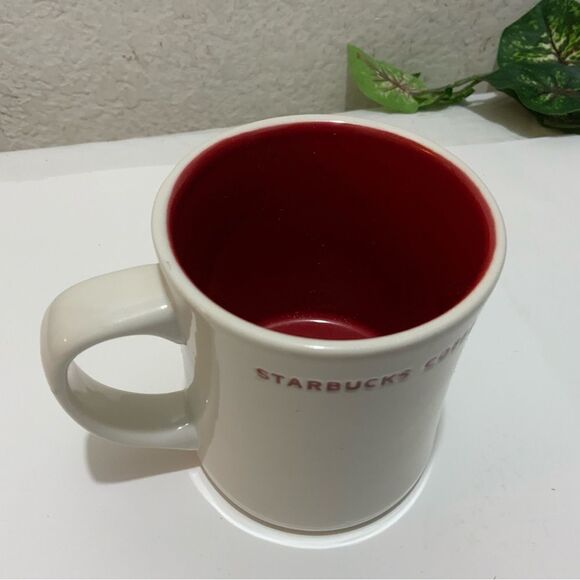 Starbucks 2008 Embossed Red Dove White Coffee/Tea Mug  12 oz - Picture 7 of 7
